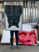 Load image into Gallery viewer, LE GUN cat print photographed outdoors in a box-frame